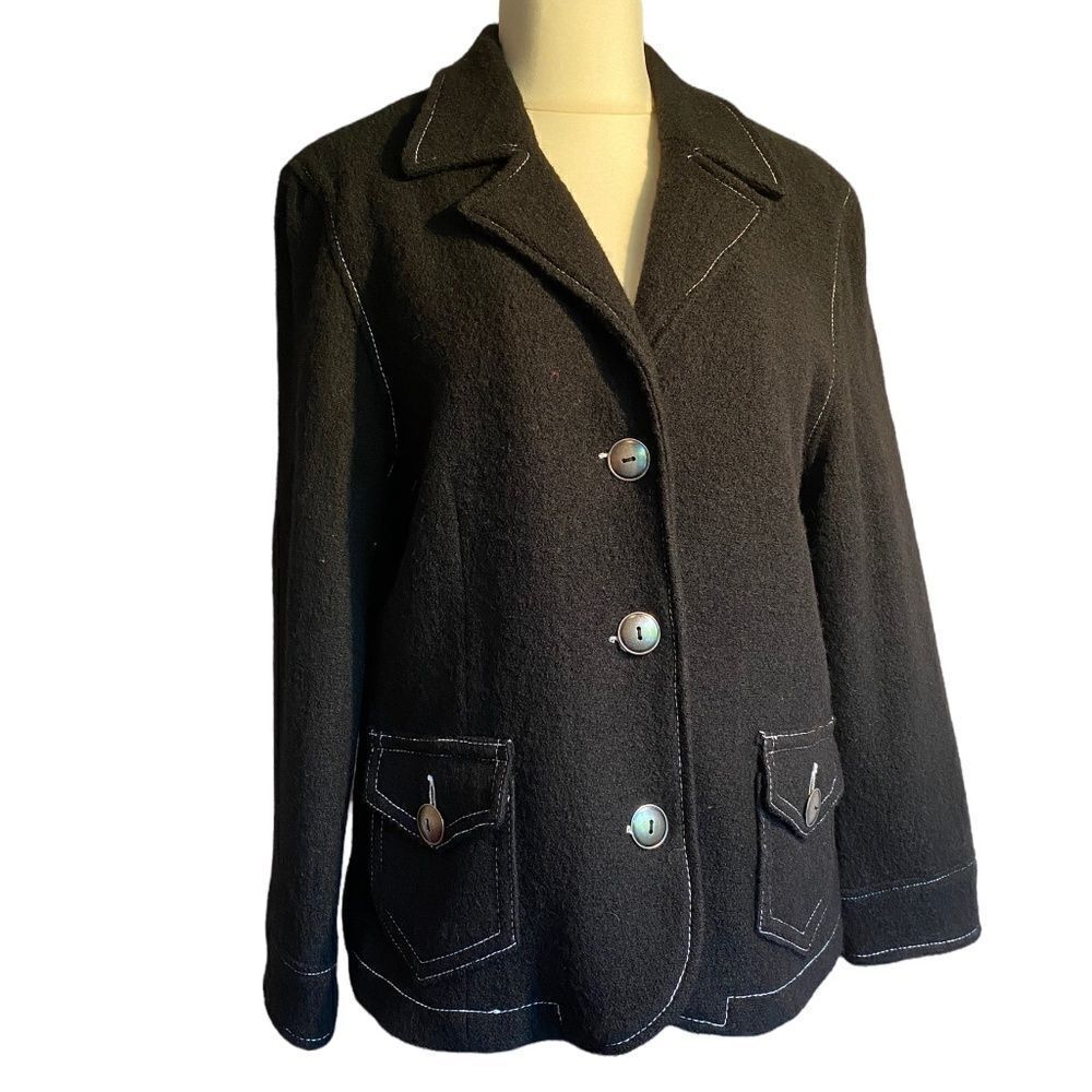 0200 DARJONI Black Wool Blazer Size XL New